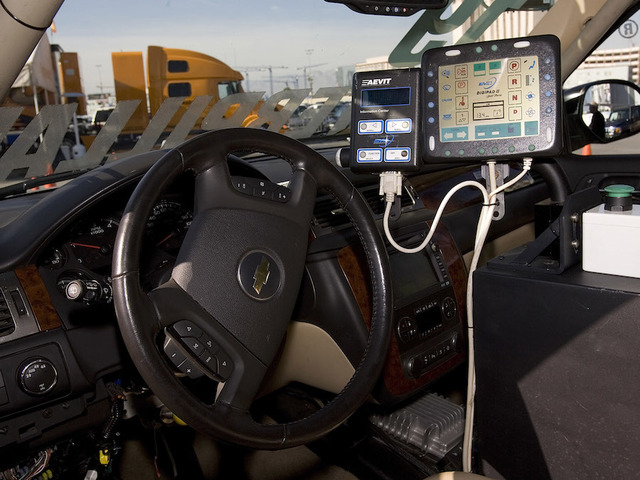 'Driverless' car has hidden driver dressed as a car seat